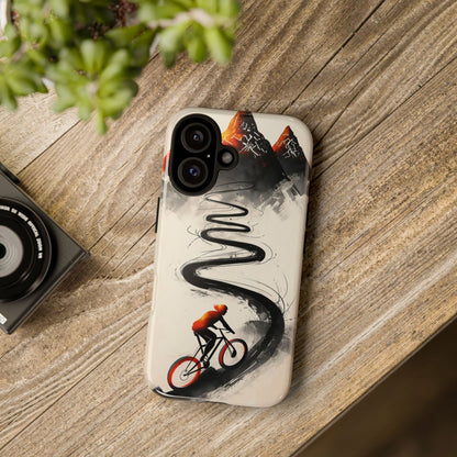 Phone Case Cyclist Climbing Mountain Road – Outdoor Adventure Protective Cover