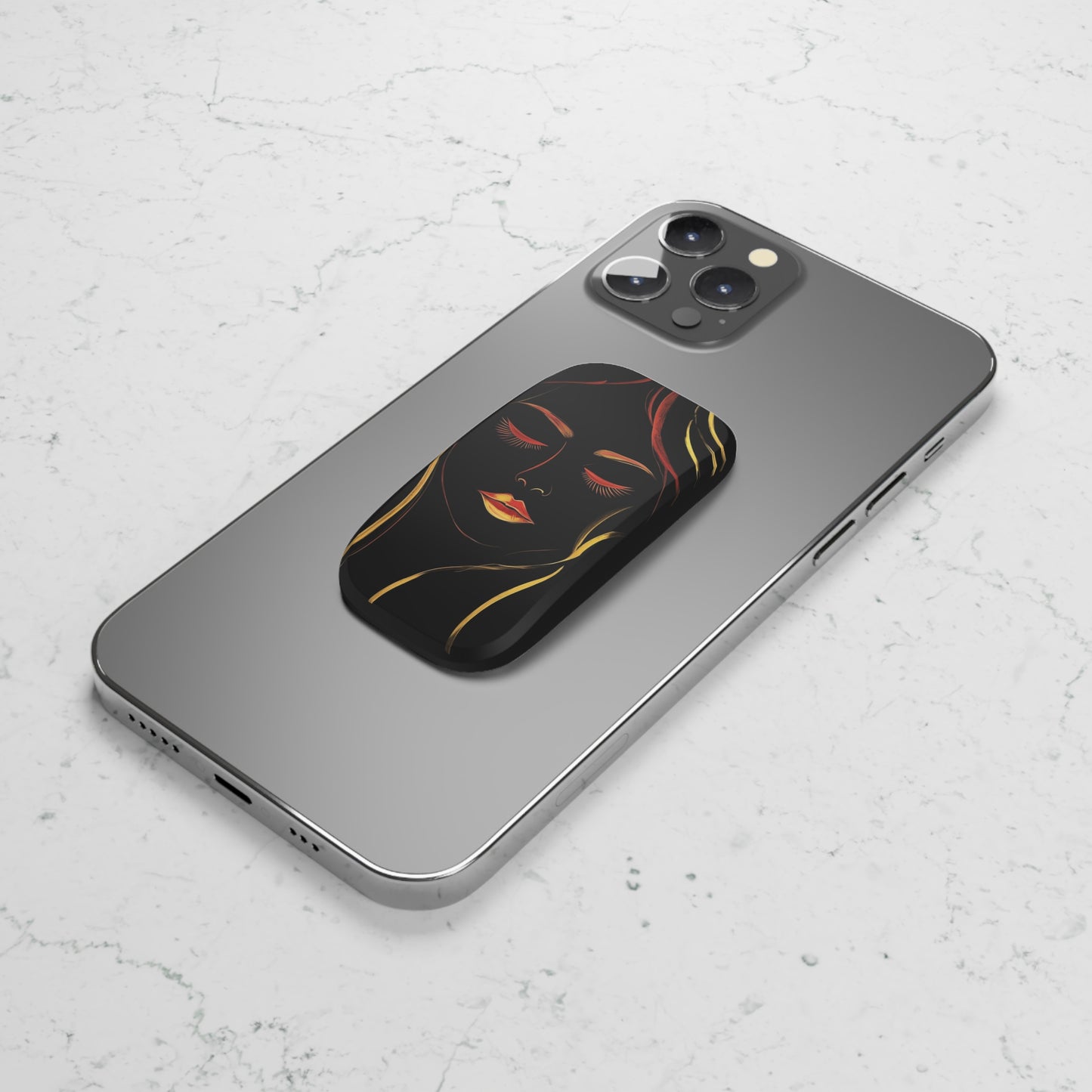 Elegant Woman Art Phone Stand – Minimalist Grip & Kickstand for iPhone & Samsung