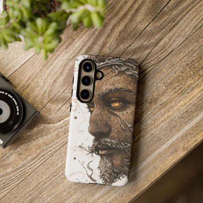 Phone Case Mystical Deity Portrait with Powerful Serene Expression and Ethereal Hues