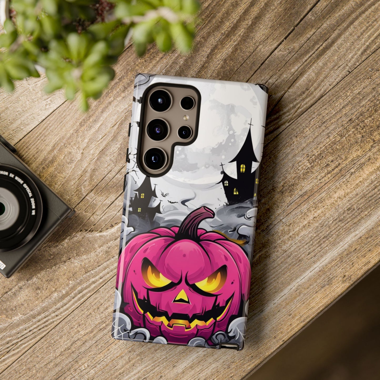 Spooky Halloween Pumpkin Phone Case with Haunted Night Scene – Perfect for Fall & Trick-or-Treating