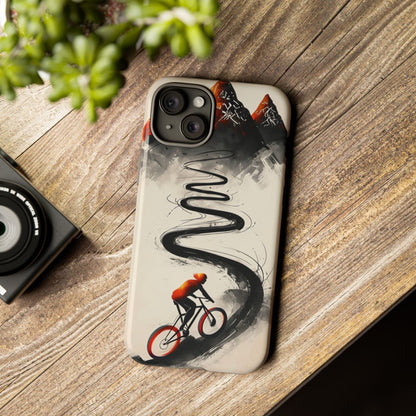 Phone Case Cyclist Climbing Mountain Road – Outdoor Adventure Protective Cover