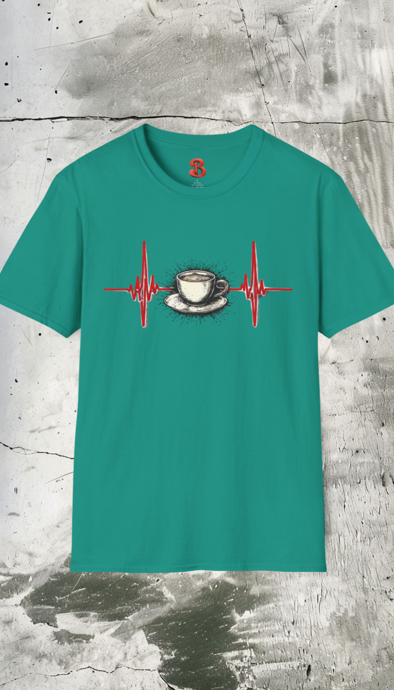Coffee Pulse – Caffeine Heartbeat T-Shirt for Coffee Lovers