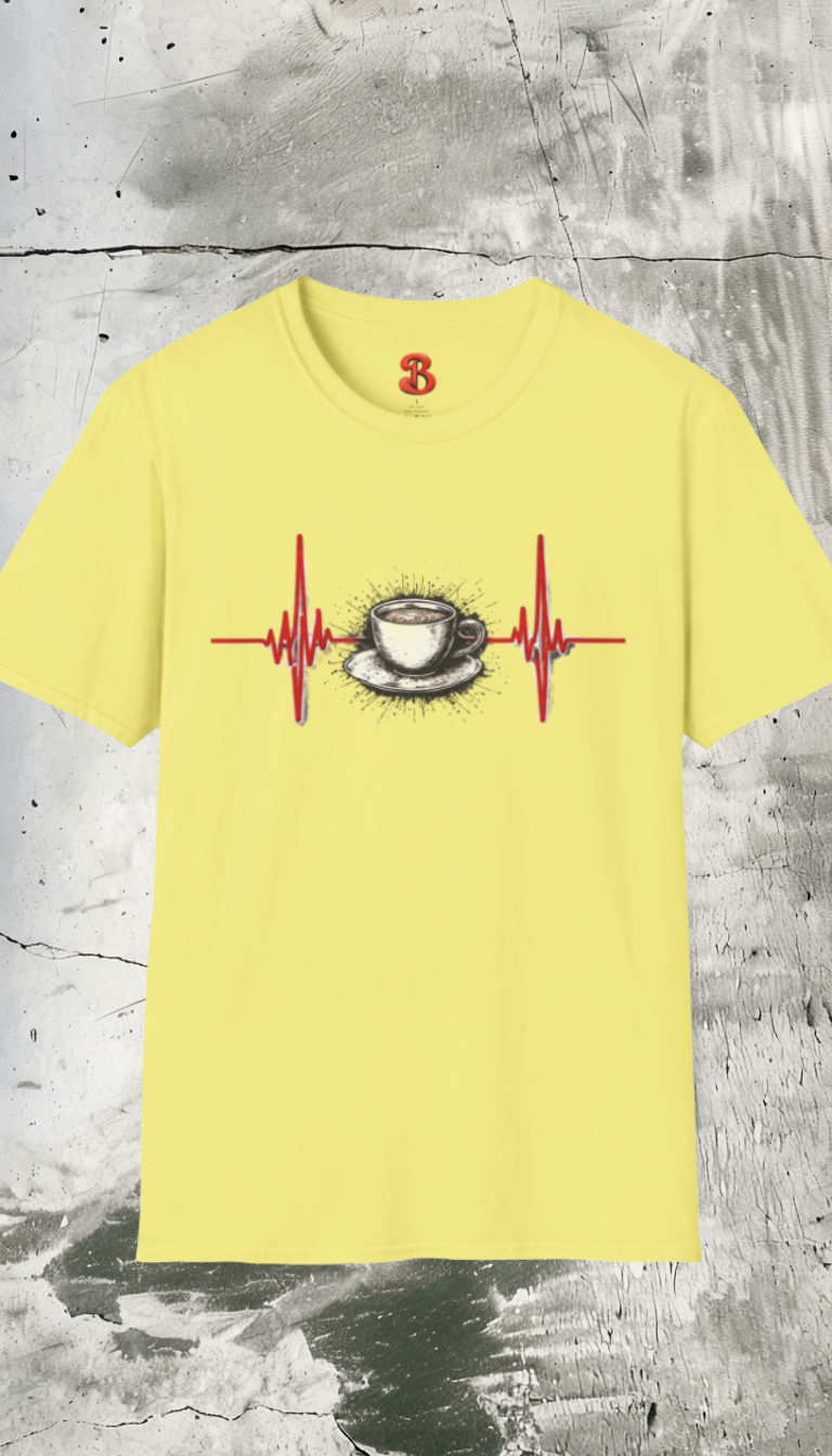 Coffee Pulse – Caffeine Heartbeat T-Shirt for Coffee Lovers