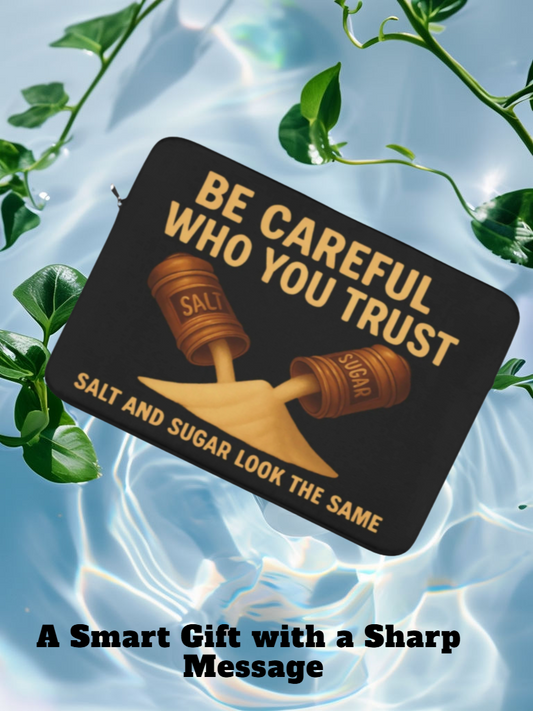 Inspirational Laptop Cover – “Be Careful Who You Trust” Message for Daily Reminder