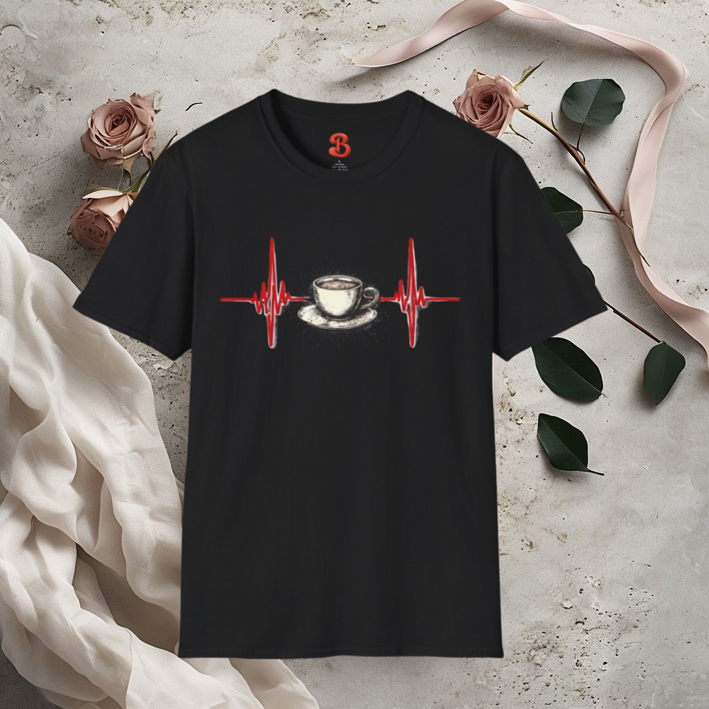 Coffee Pulse – Caffeine Heartbeat T-Shirt for Coffee Lovers