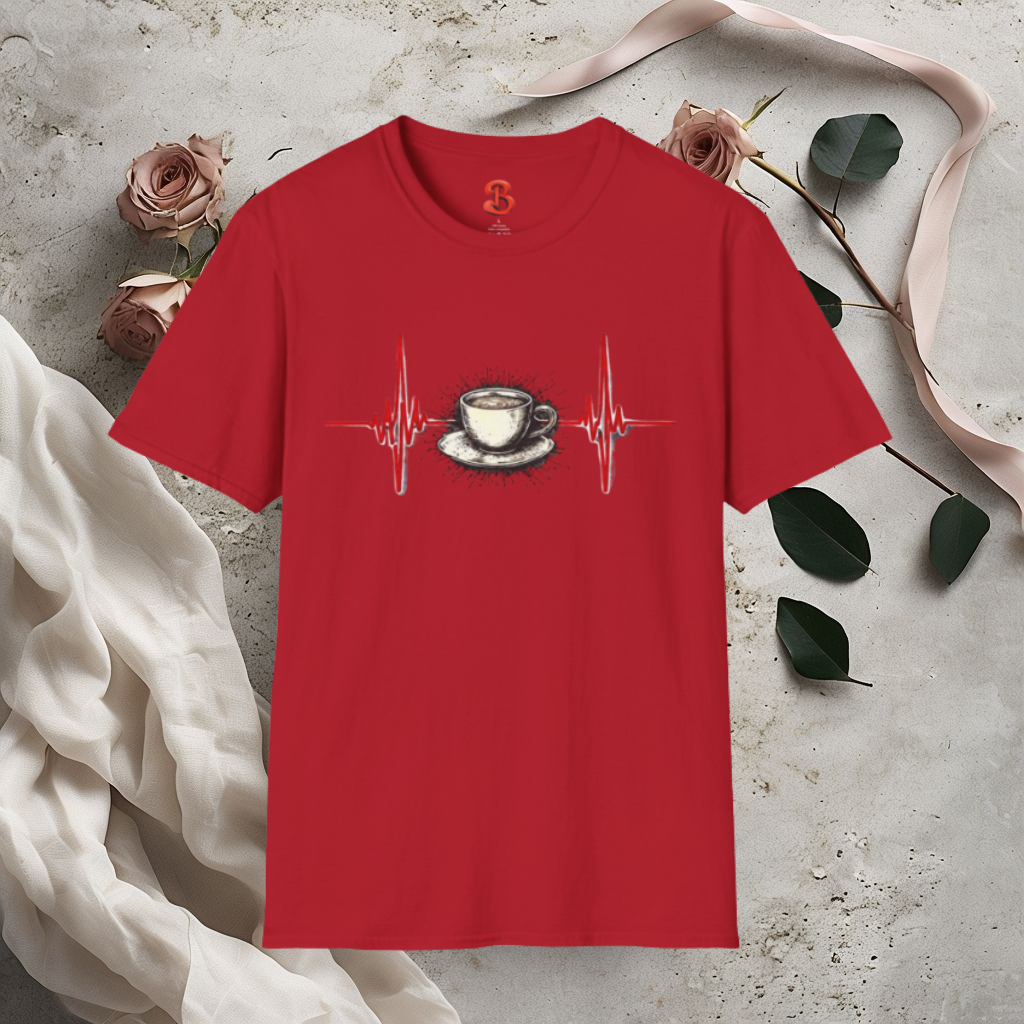 Coffee Pulse – Caffeine Heartbeat T-Shirt for Coffee Lovers