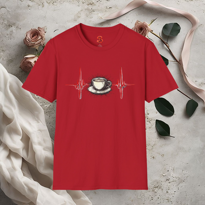 Coffee Pulse – Caffeine Heartbeat T-Shirt for Coffee Lovers