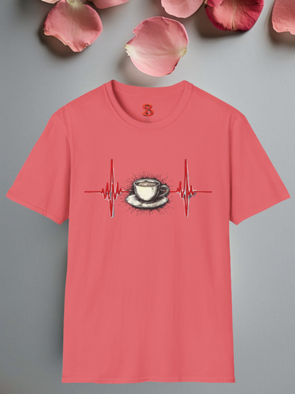 Coffee Pulse – Caffeine Heartbeat T-Shirt for Coffee Lovers