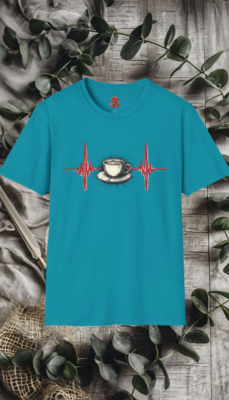 Coffee Pulse – Caffeine Heartbeat T-Shirt for Coffee Lovers