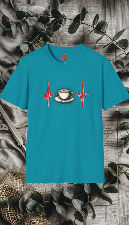 Coffee Pulse – Caffeine Heartbeat T-Shirt for Coffee Lovers