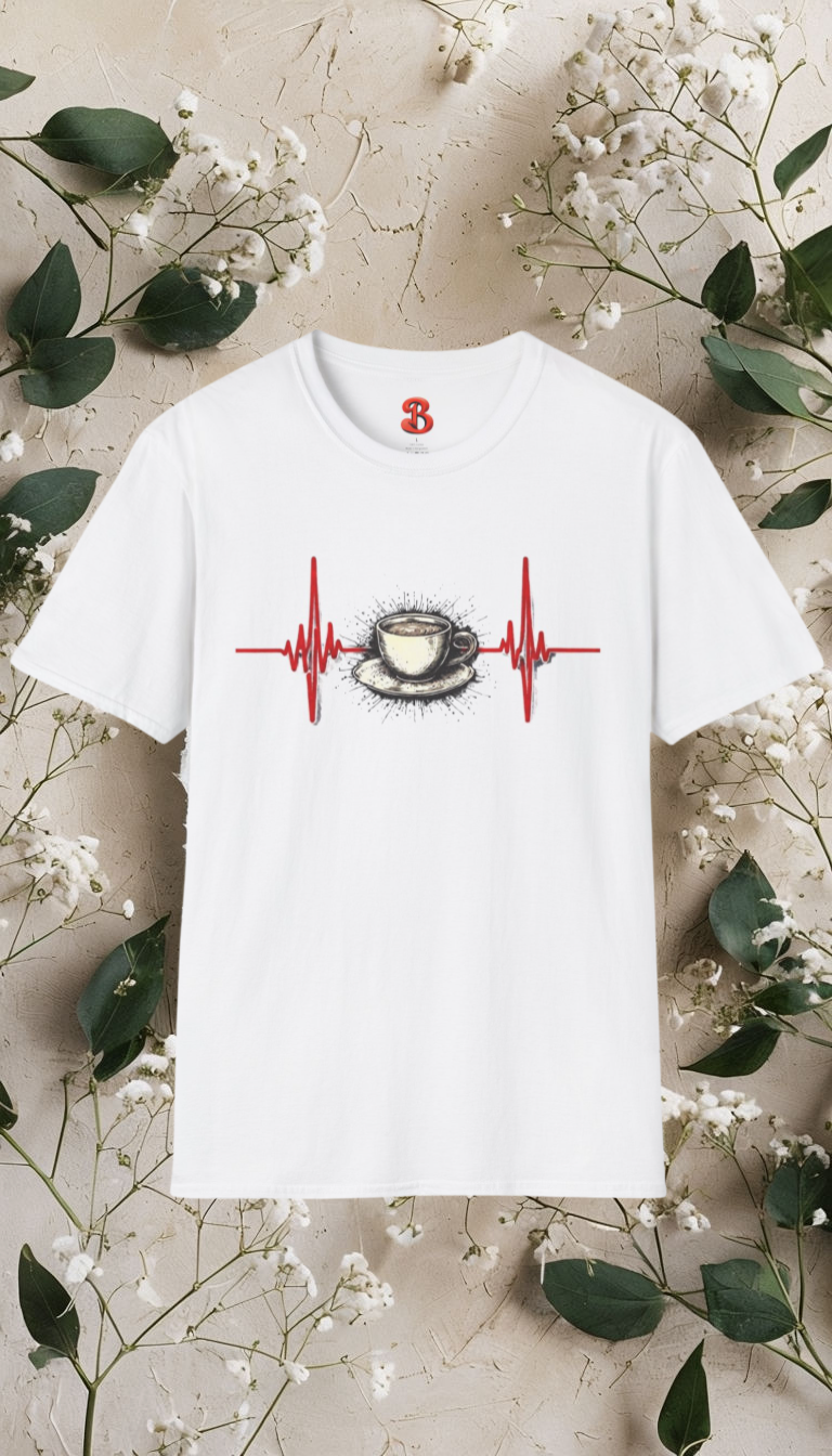 Coffee Pulse – Caffeine Heartbeat T-Shirt for Coffee Lovers