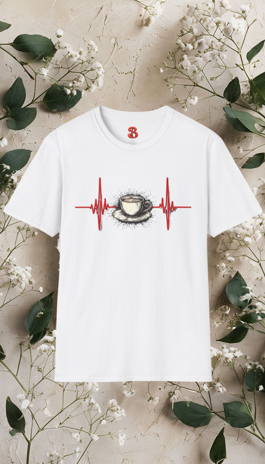 Coffee Pulse – Caffeine Heartbeat T-Shirt for Coffee Lovers