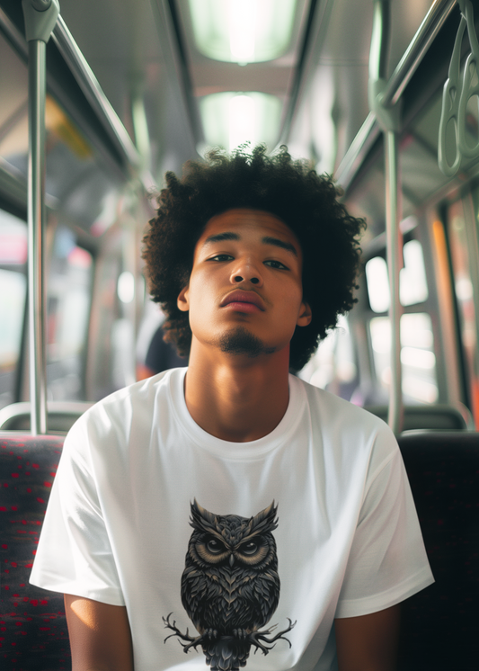 Shirt "Owl" – Minimal Graphic Tee for Nature & Wildlife Lovers