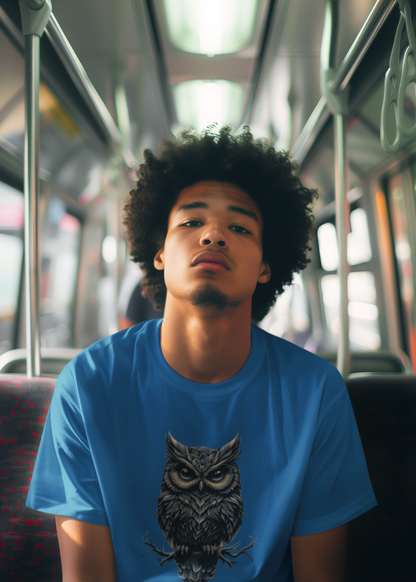 Shirt "Owl" – Minimal Graphic Tee for Nature & Wildlife Lovers