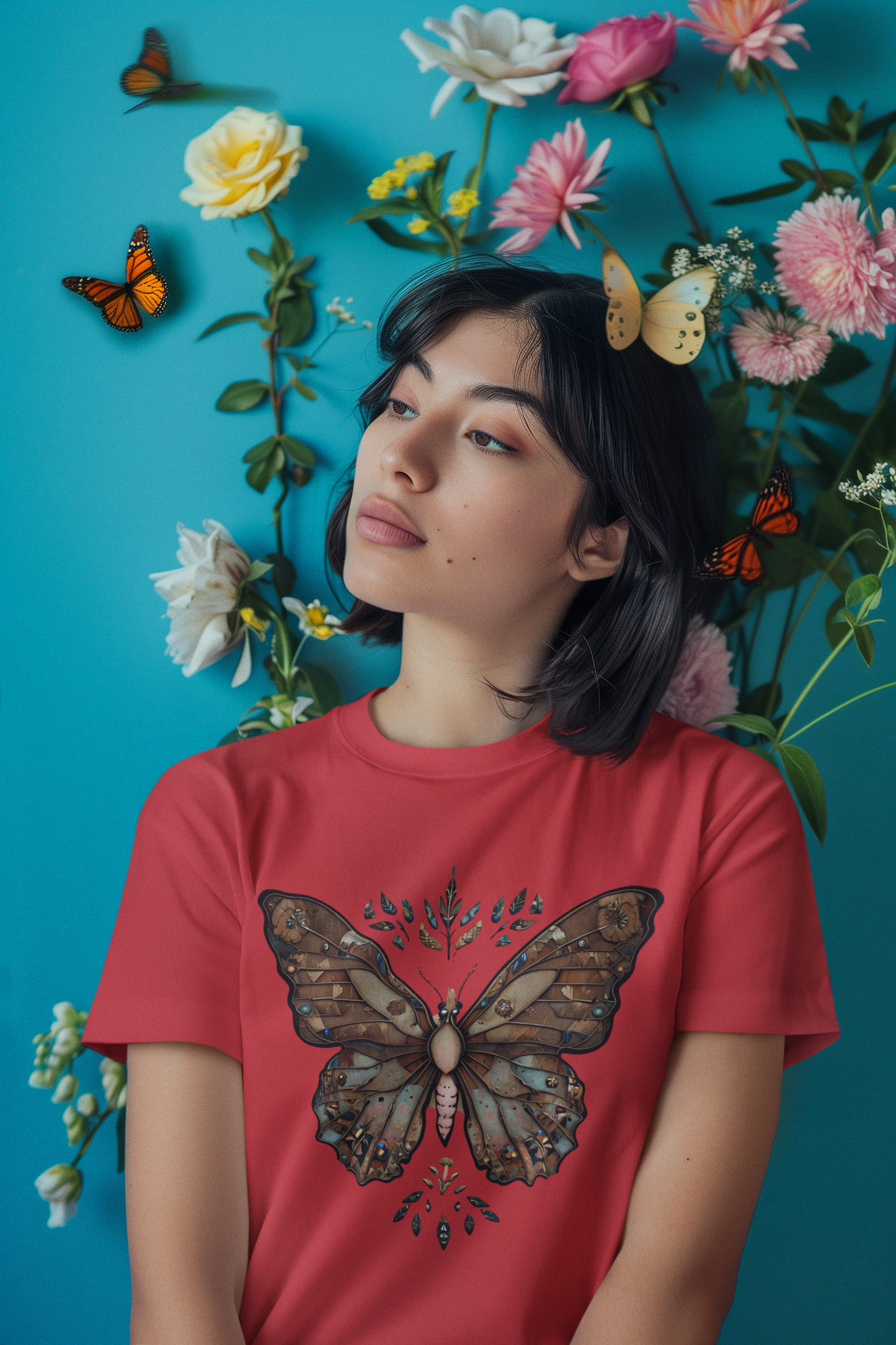 Shirt Earth Tones Butterfly – Aesthetic Nature Tee – Soft Unisex T-Shirt with  Butterfly Print
