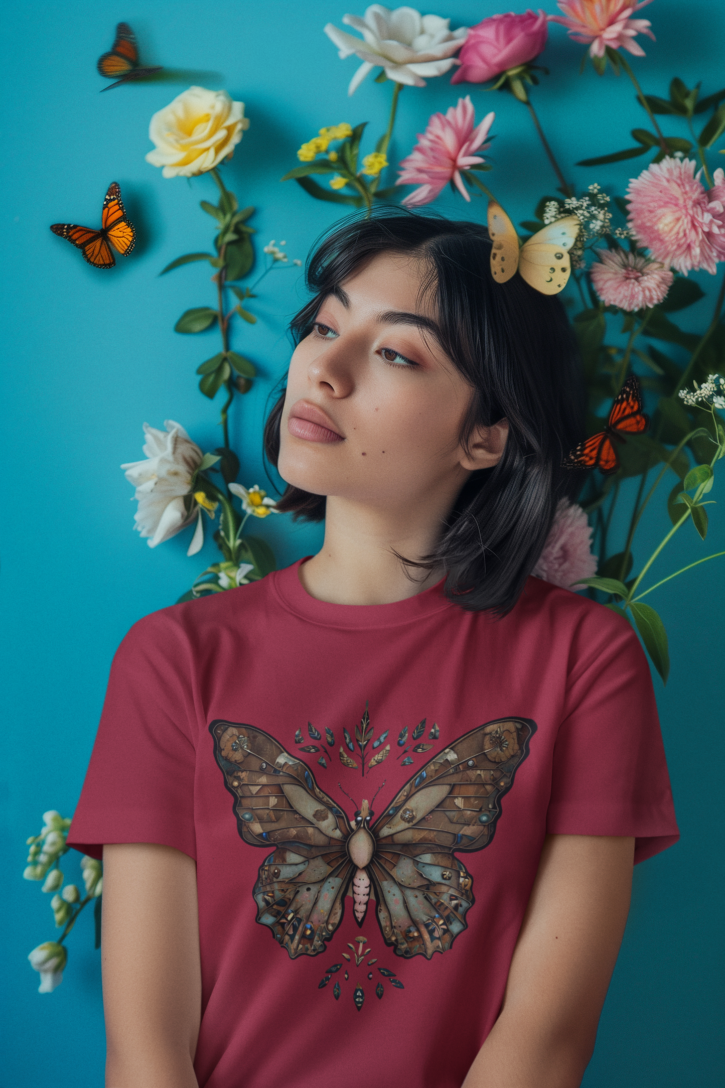 Shirt Earth Tones Butterfly – Aesthetic Nature Tee – Soft Unisex T-Shirt with  Butterfly Print