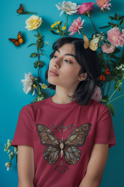 Shirt Earth Tones Butterfly – Aesthetic Nature Tee – Soft Unisex T-Shirt with  Butterfly Print