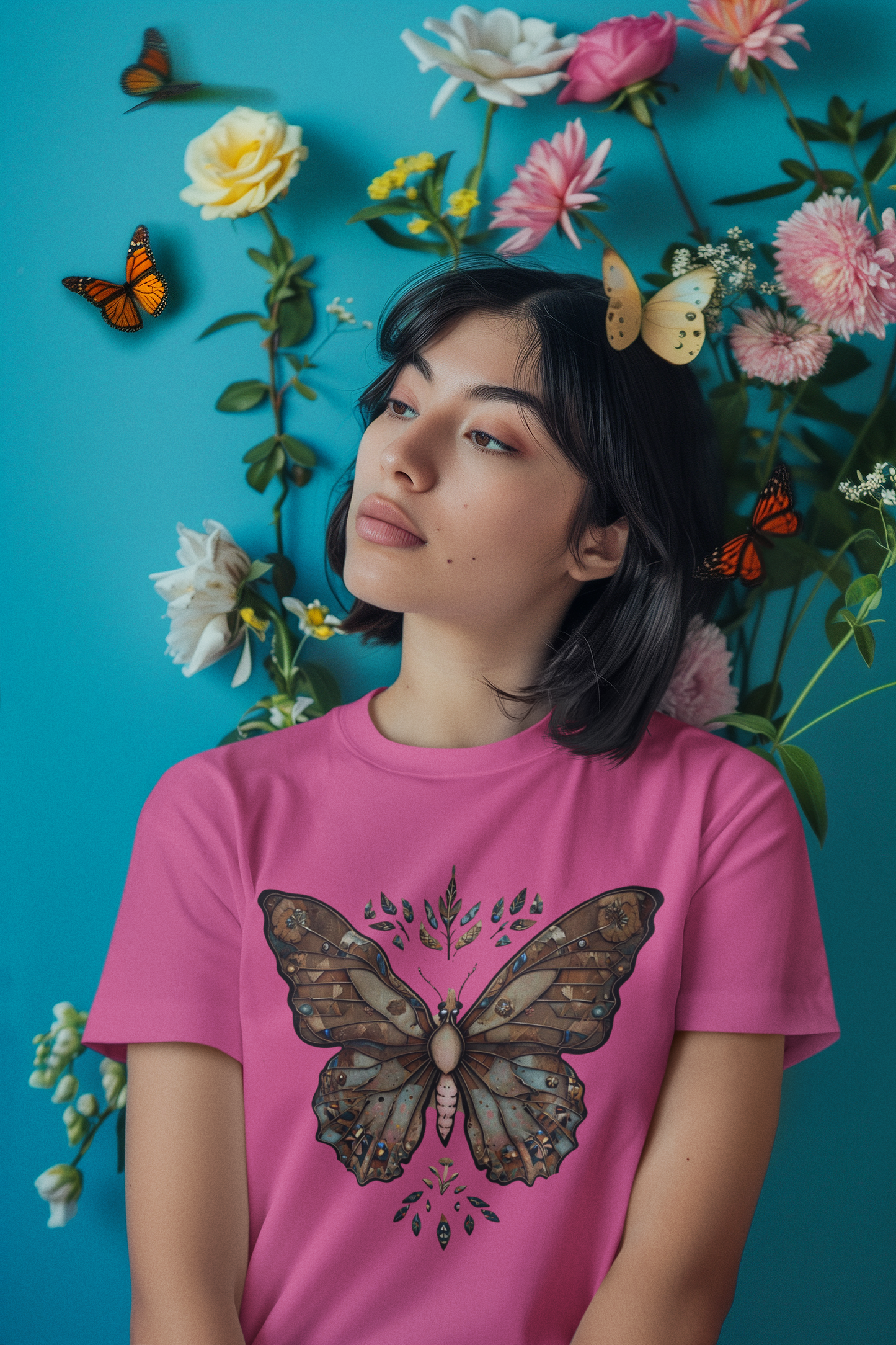 Shirt Earth Tones Butterfly – Aesthetic Nature Tee – Soft Unisex T-Shirt with  Butterfly Print