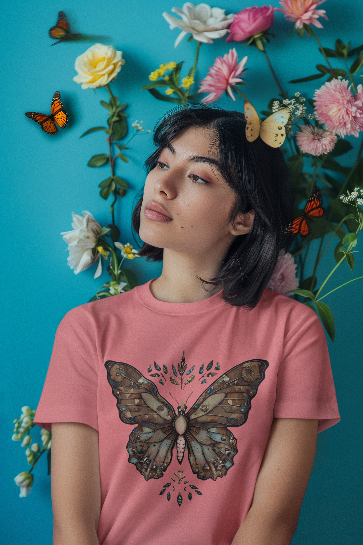 Shirt Earth Tones Butterfly – Aesthetic Nature Tee – Soft Unisex T-Shirt with  Butterfly Print