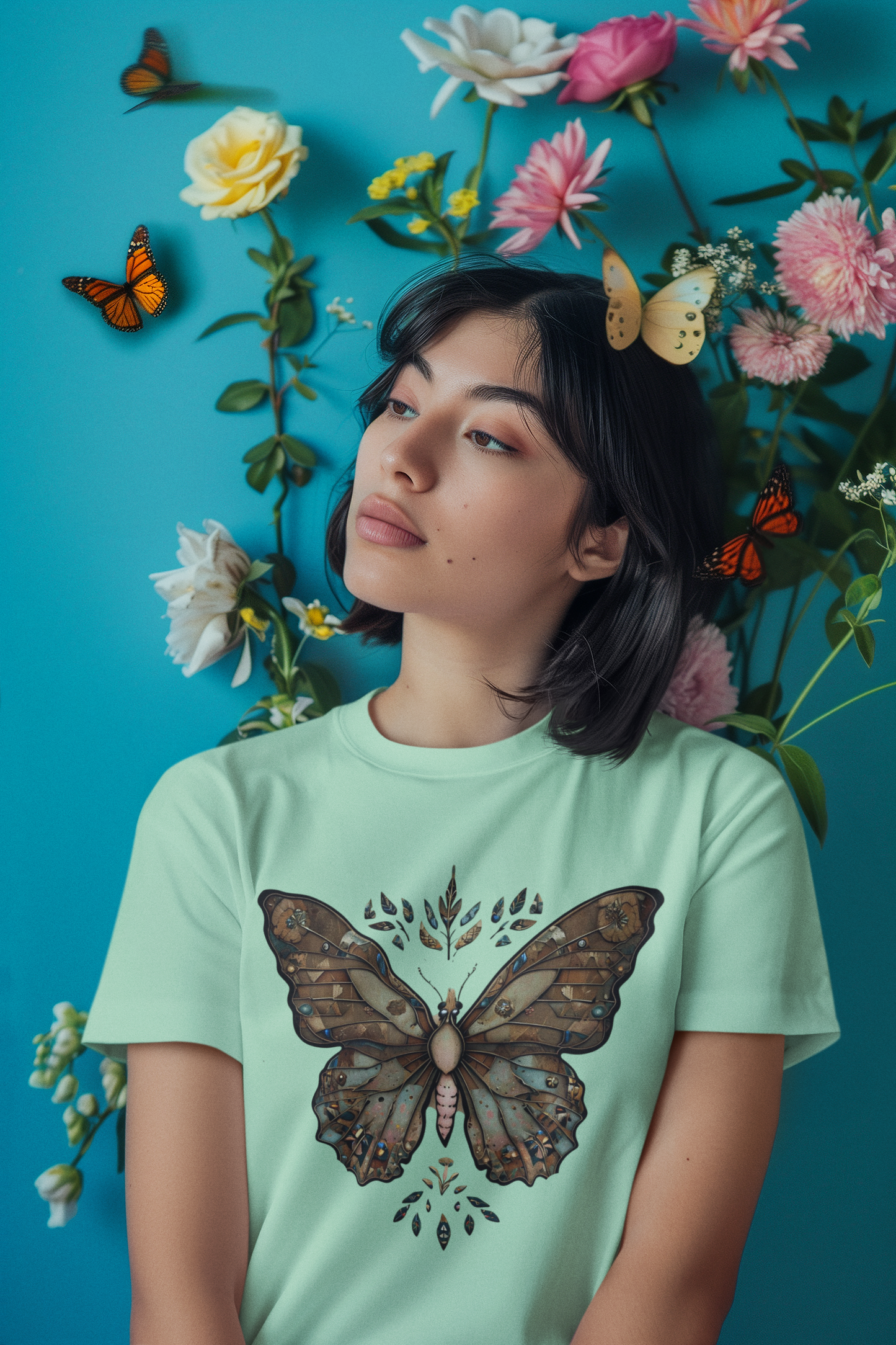 Shirt Earth Tones Butterfly – Aesthetic Nature Tee – Soft Unisex T-Shirt with  Butterfly Print
