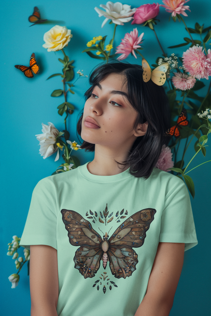 Shirt Earth Tones Butterfly – Aesthetic Nature Tee – Soft Unisex T-Shirt with  Butterfly Print