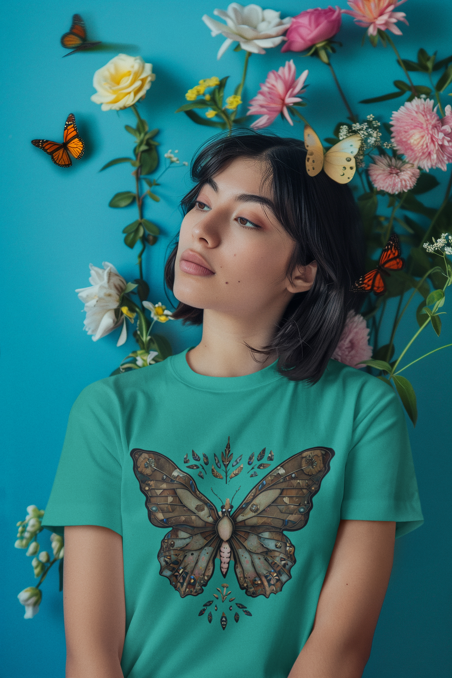 Shirt Earth Tones Butterfly – Aesthetic Nature Tee – Soft Unisex T-Shirt with  Butterfly Print