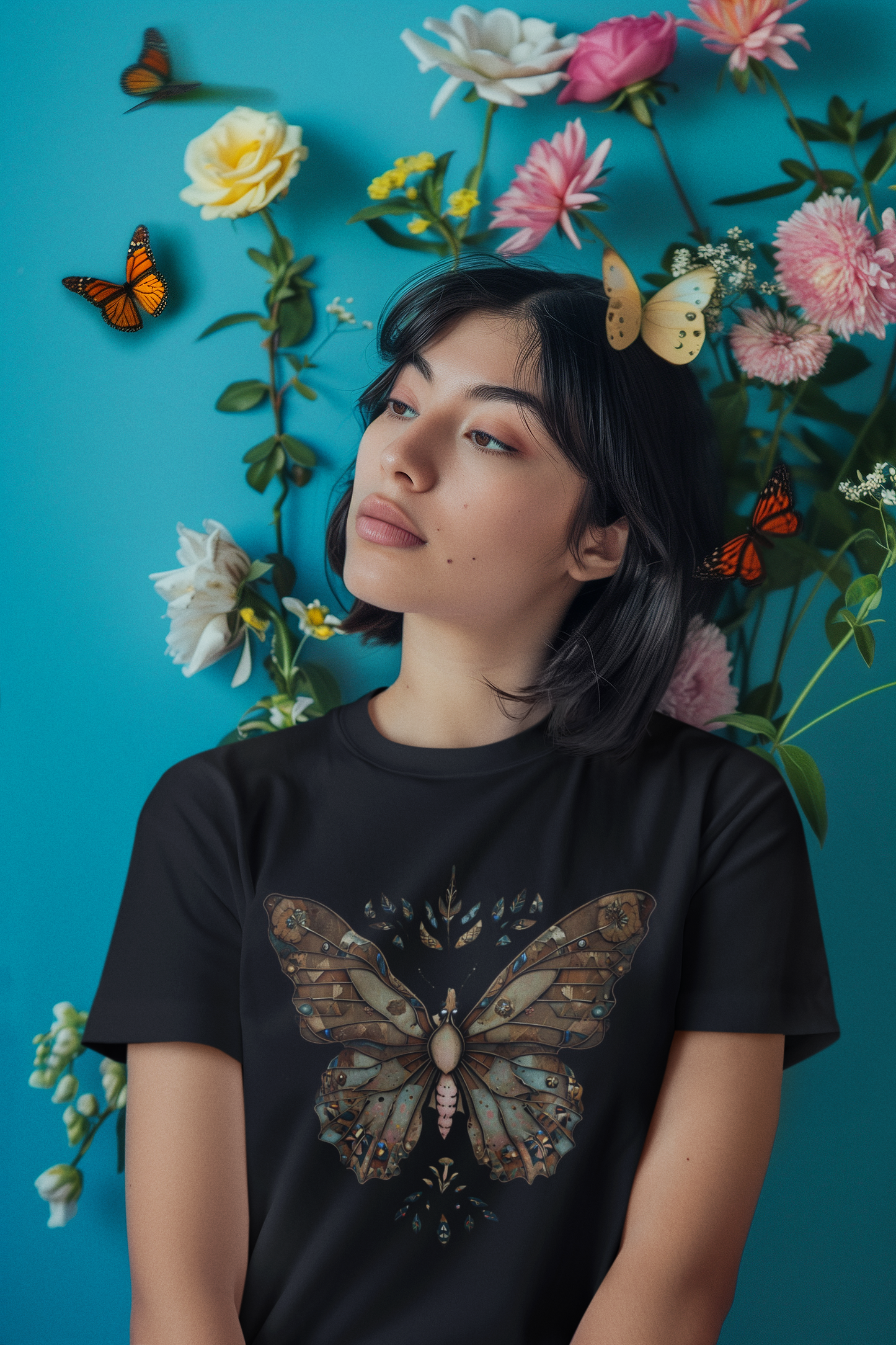 Shirt Earth Tones Butterfly – Aesthetic Nature Tee – Soft Unisex T-Shirt with  Butterfly Print