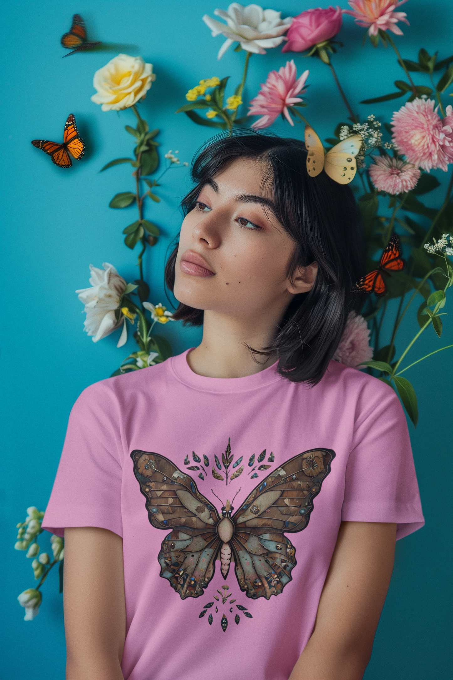 Shirt Earth Tones Butterfly – Aesthetic Nature Tee – Soft Unisex T-Shirt with  Butterfly Print