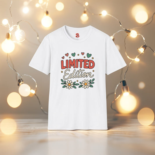 Limited Edition T-Shirt with Hearts & Floral Design – Unisex Cotton Tee