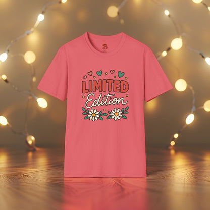 Limited Edition T-Shirt with Hearts & Floral Design – Unisex Cotton Tee