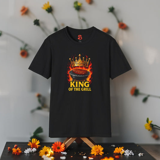 King of the Grill T-Shirt – BBQ Lover's Crowned Master Tee - Perfect Gift
