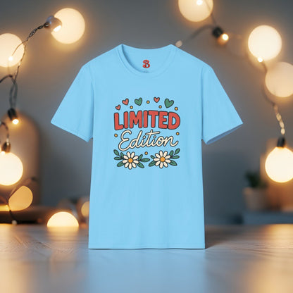 Limited Edition T-Shirt with Hearts & Floral Design – Unisex Cotton Tee