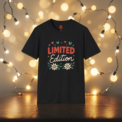 Limited Edition T-Shirt with Hearts & Floral Design – Unisex Cotton Tee