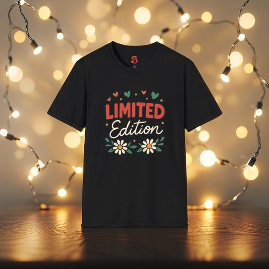 Limited Edition T-Shirt with Hearts & Floral Design – Unisex Cotton Tee