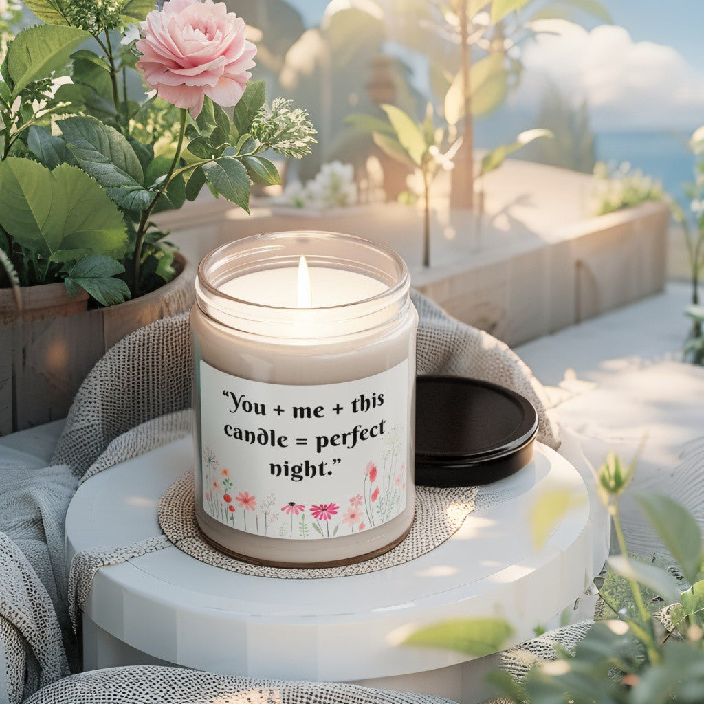 Scented Decorative Candle - Relaxing Aromatic Jar Candle - "You + Me "