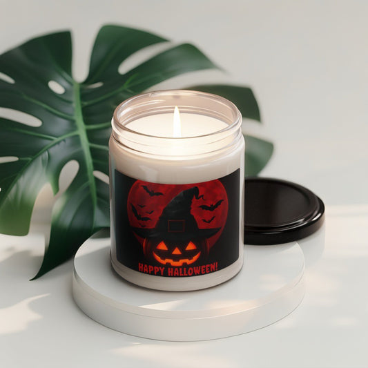 Scented Decorative Candle - Relaxing Aromatic Jar Candle - "Happy Halloween"