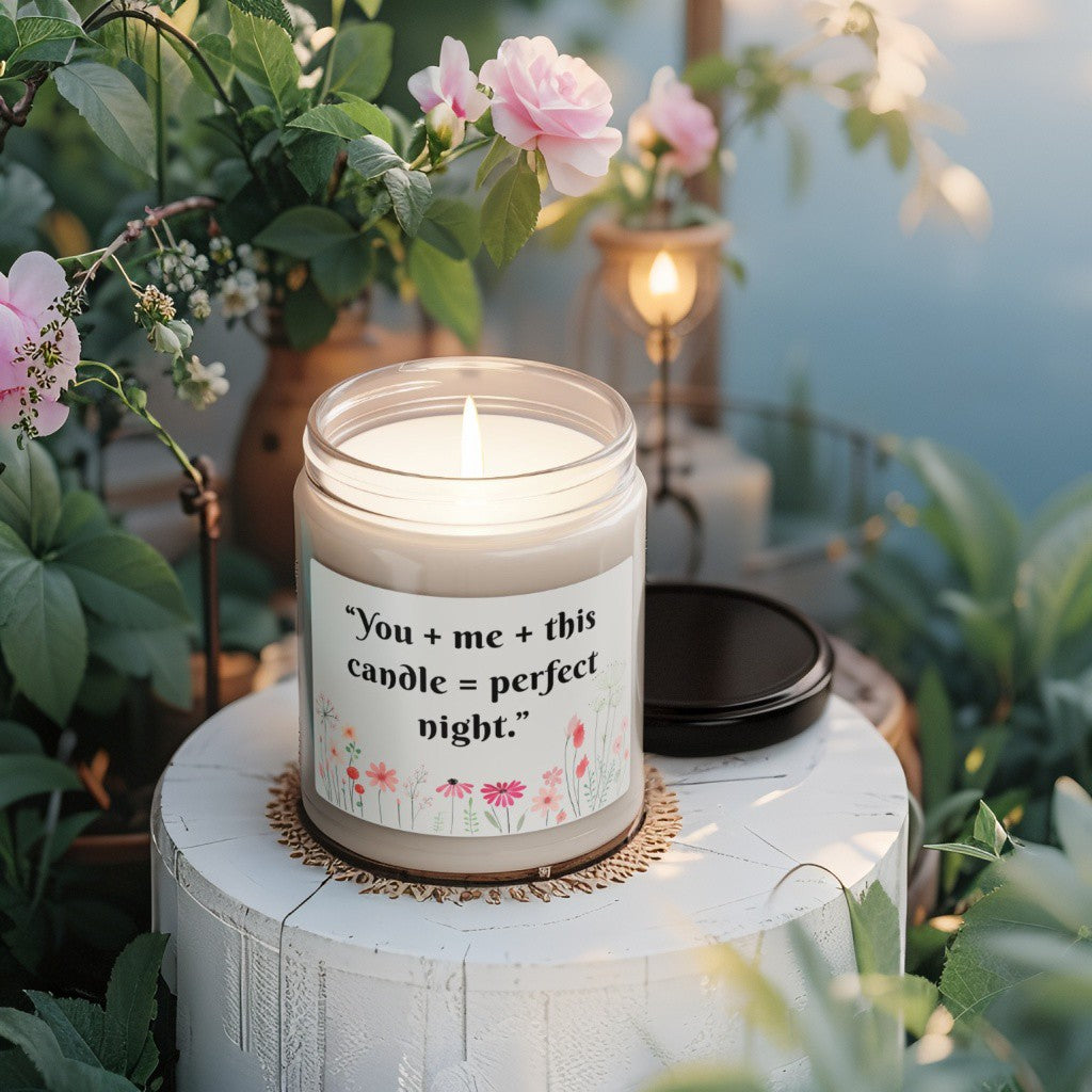 Scented Decorative Candle - Relaxing Aromatic Jar Candle - "You + Me "