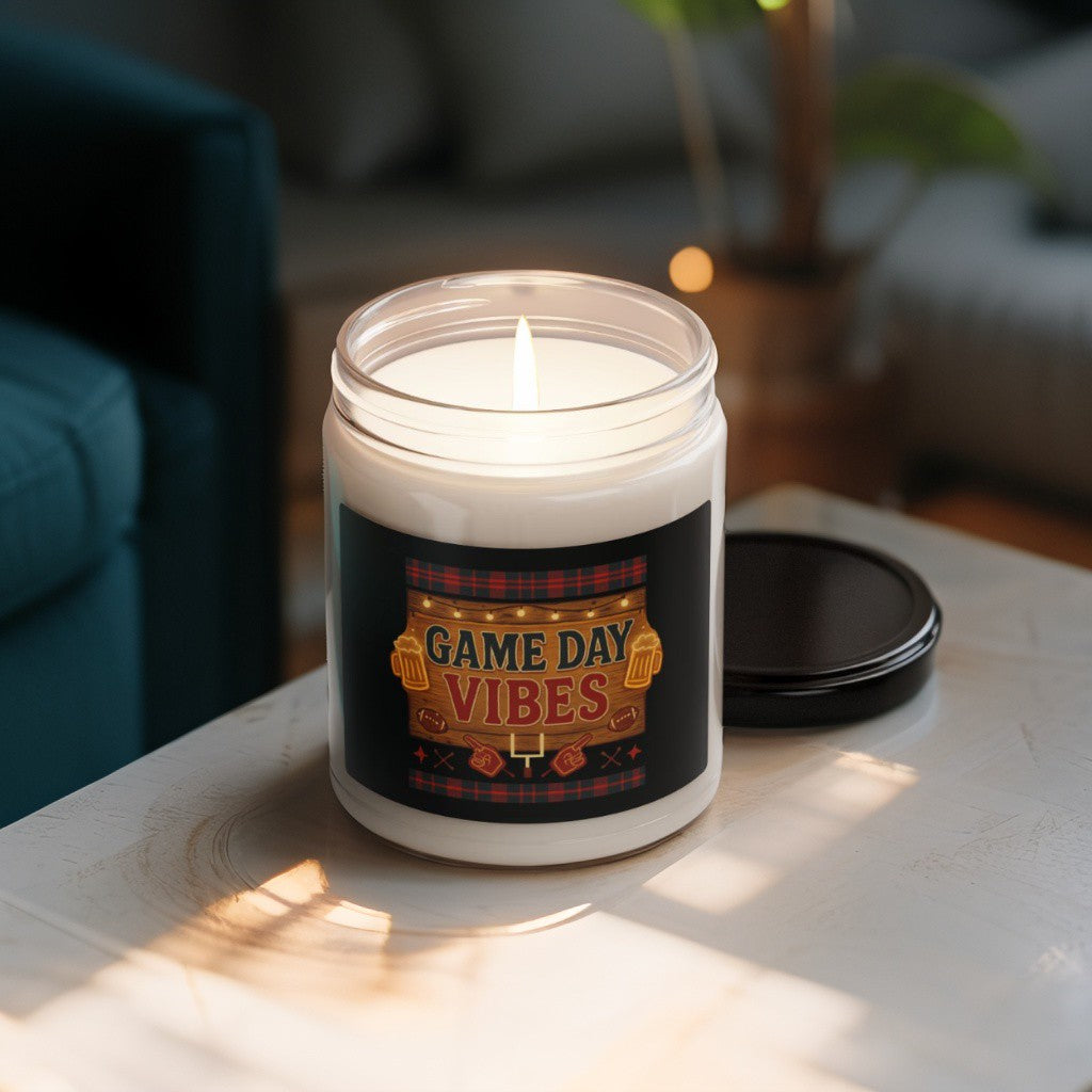 Scented Decorative Candle - Relaxing Aromatic Jar Candle - "Game Day Vibes"