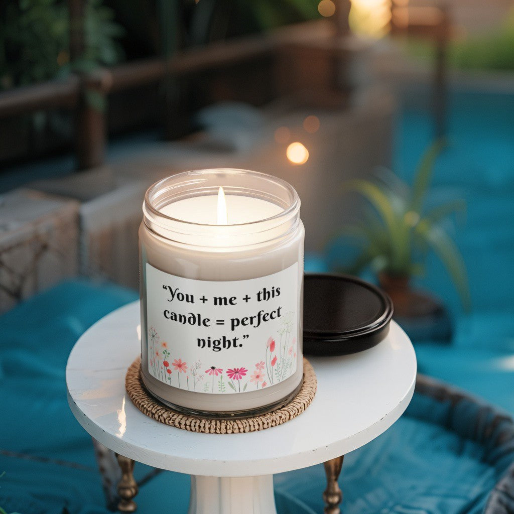 Scented Decorative Candle - Relaxing Aromatic Jar Candle - "You + Me "