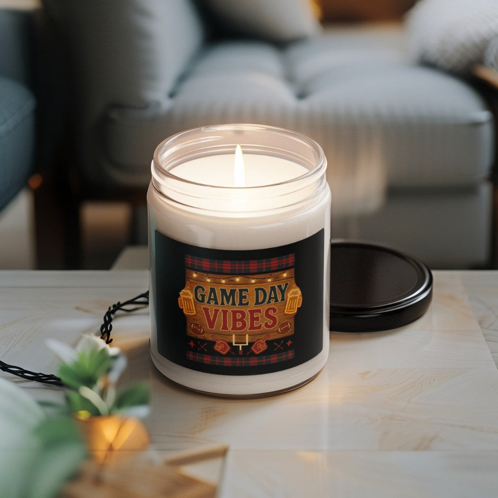 Scented Decorative Candle - Relaxing Aromatic Jar Candle - "Game Day Vibes"