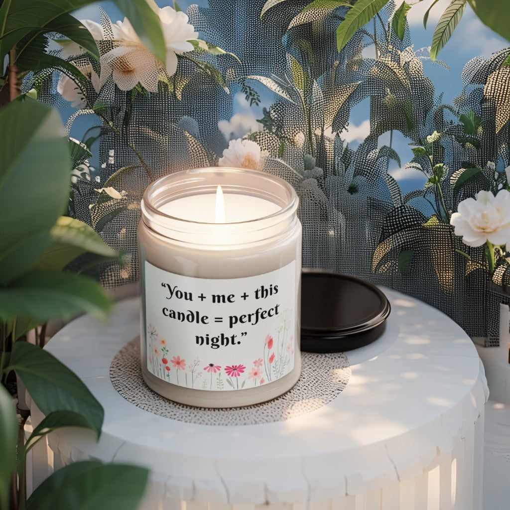 Scented Decorative Candle - Relaxing Aromatic Jar Candle - "You + Me "
