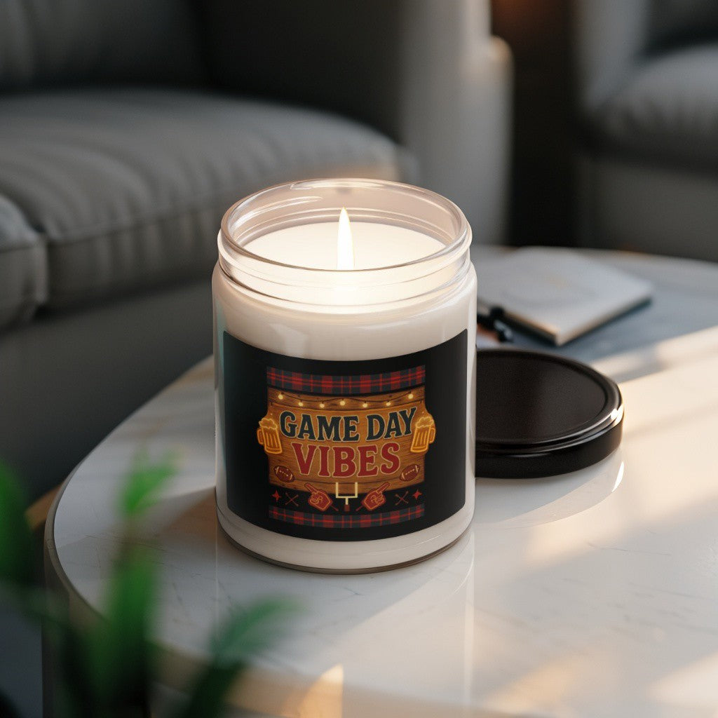 Scented Decorative Candle - Relaxing Aromatic Jar Candle - "Game Day Vibes"