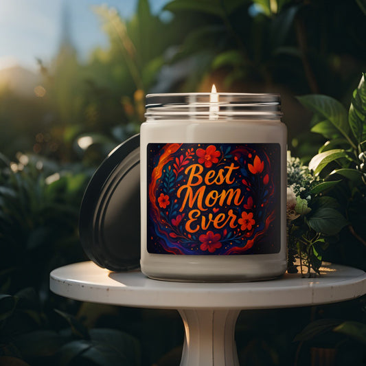 Scented Decorative Candle - Relaxing Aromatic Jar Candle - "Best Mom Ever"