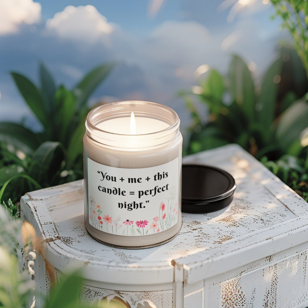 Scented Decorative Candle - Relaxing Aromatic Jar Candle - "You + Me "