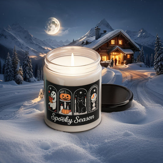 Scented Decorative Candle - Relaxing Aromatic Jar Candle - "Spooky Season"