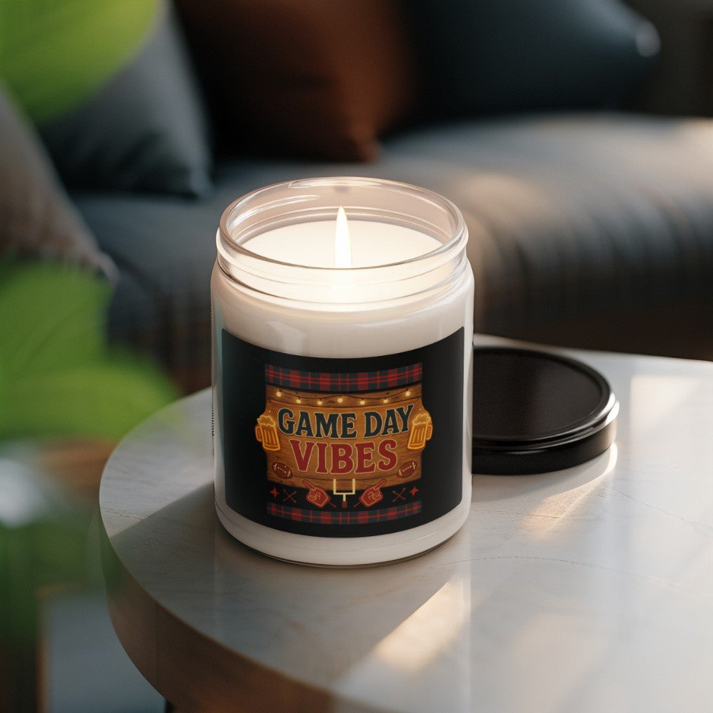 Scented Decorative Candle - Relaxing Aromatic Jar Candle - "Game Day Vibes"