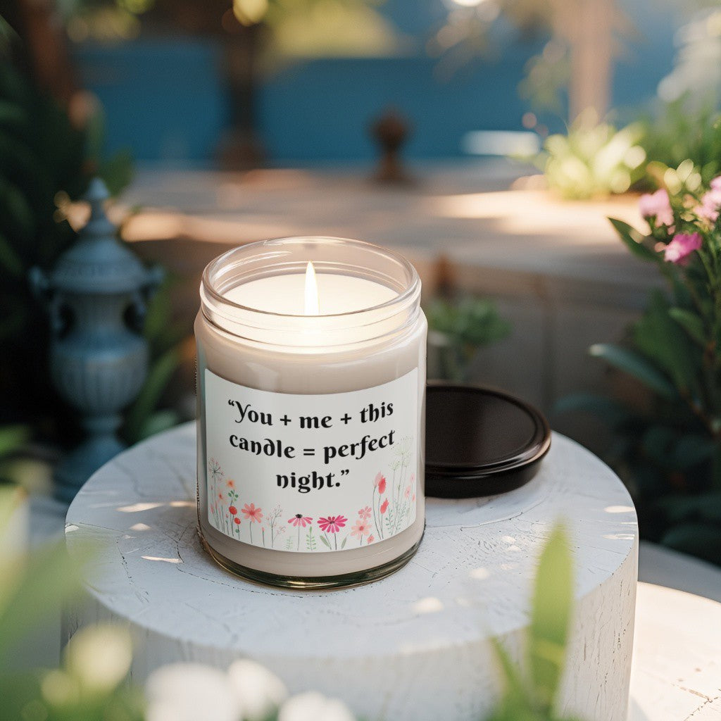 Scented Decorative Candle - Relaxing Aromatic Jar Candle - "You + Me "