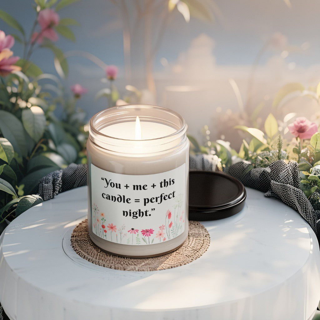 Scented Decorative Candle - Relaxing Aromatic Jar Candle - "You + Me "