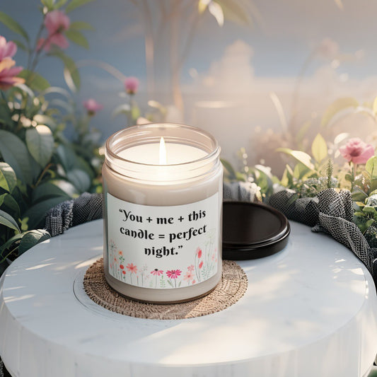 Scented Decorative Candle - Relaxing Aromatic Jar Candle - "You + Me "