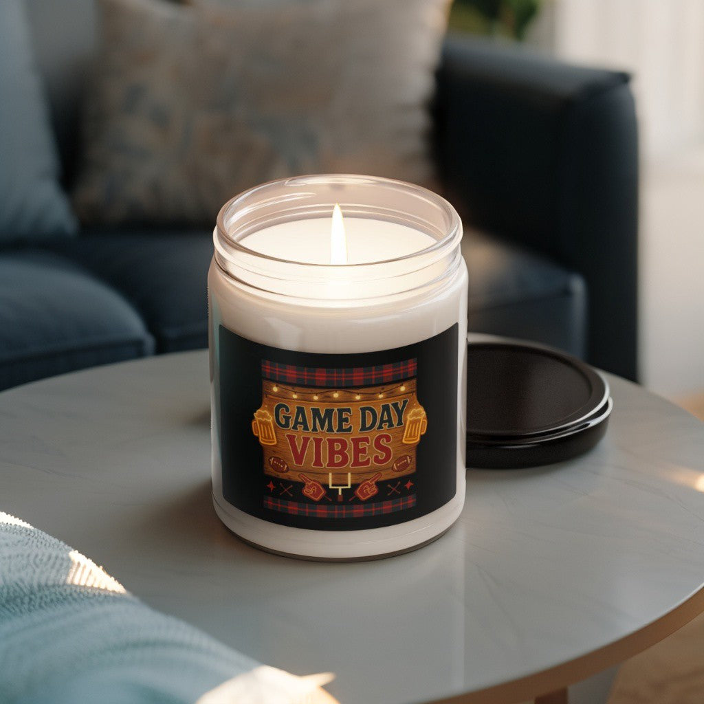Scented Decorative Candle - Relaxing Aromatic Jar Candle - "Game Day Vibes"